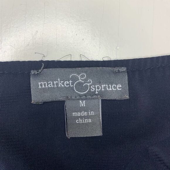 Market & Spruce Navy Blue Multicolor Boho Paisley Embroidered Dress - Picture 3 of 8